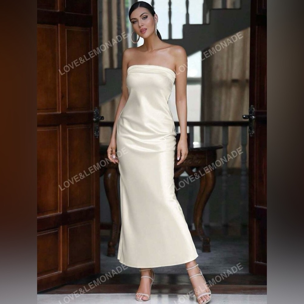 Satin strapless dress
